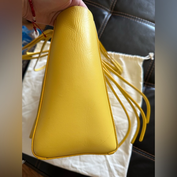Mansur Gavriel Mini Fringe Tote Bag in Calf Leather Yellow - Picture 6 of 13